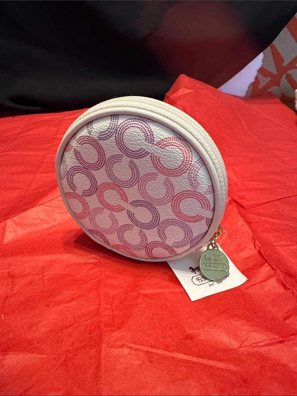 NWT Coach Waverly circular coin case